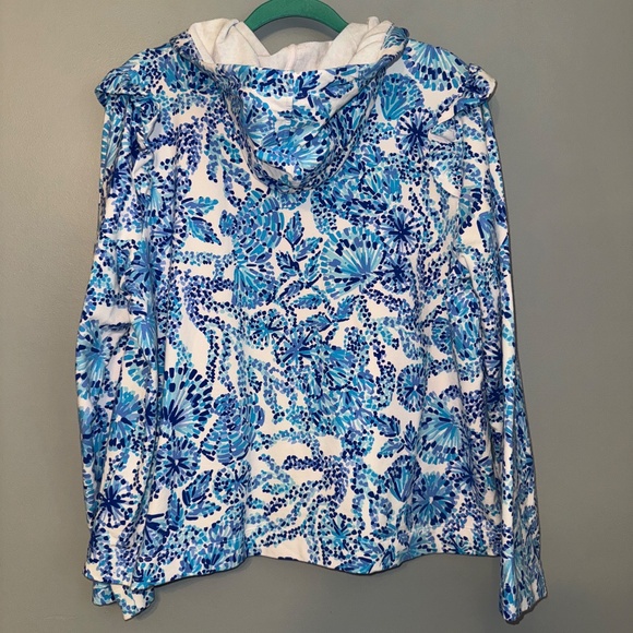 EUC Lilly Pulitzer Audrey Zip Up Jacket Shell Me You Love Me Size XXL - Picture 8 of 9